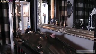 Mistress Courtneys Fetish Lair - Nipple - Chastity Tease in Rubber Bodybag