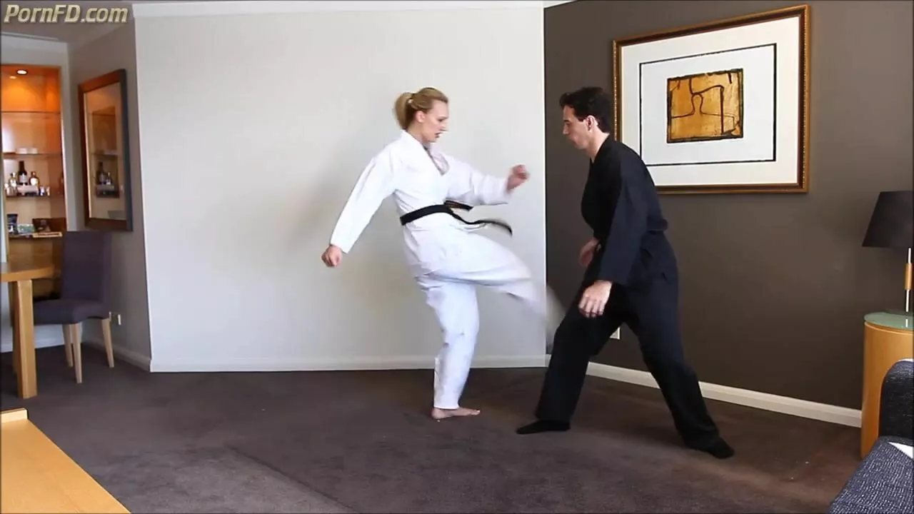 KarateTrampleFemdomGirls - Tamar - Black Belt Tamar Defeats Peter - FemdomVC