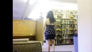 nerd getting naked in library