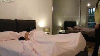 Mistress Gaia bedroom footjob