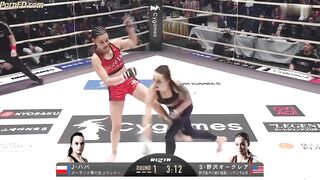 brutal arm trap choke out woman mma