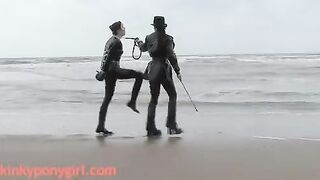 KINKY PONYGIRL - Beach Walk Ponygirl