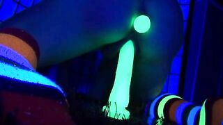 Candy Cameltoe - Blacklight Strip Tease And Dildo Fuck