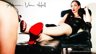 Alexxa Von Hell - Haven't post feet content for a while Here's a foot Dom worship clip while