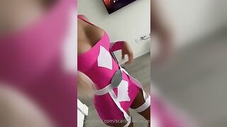 Scarlettkisessxo Pink Power Rangers Cosplay Dildo Fucked by Boyfriend