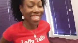 Ebony girl fucks ugly midget