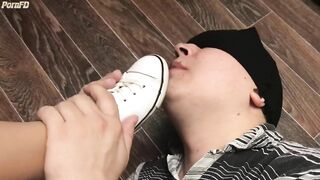 Femdome Slave Lick White Shoes Mistress