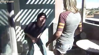 College Girl ballbusting in boots