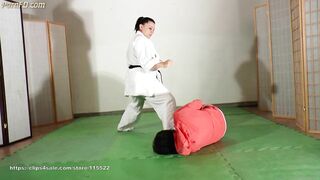 Brutal karate ballbusting by real master