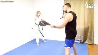 Czech Soles - Teen karate student dominates her teacher with BIG feet