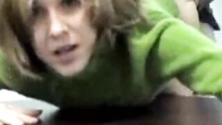 Blond fucked on a desk