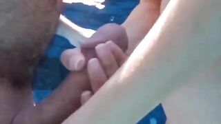 Girl pulling my cock underwater 2