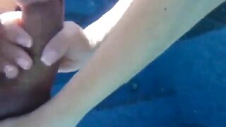 Girl pulling my cock underwater 2