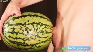 water melon cum - fucking a melon and cumming 3