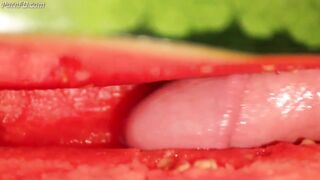 water melon cum - fucking a melon and cumming 3