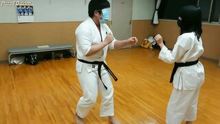 Blind folded karate mixed fight challenge