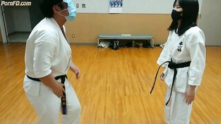 Blind folded karate mixed fight challenge