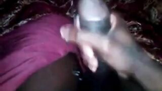 stroking bbc cumshot playing with my big long black dick 3