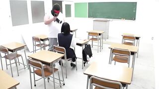 Masked fat fuck strips a Japanese schoolgirl of centuries of family honor