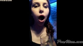 PooAlina - Night dinner for the toilet slave from Alina