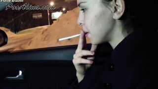 PooAlina - Young Alina smoking and pooping in the car 10