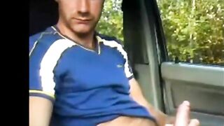 Montage of getting naked in a car and getting off.