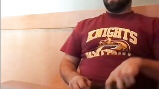 Bearded Bro Public Jerk Off in A Coffee Shop