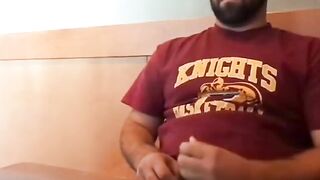 Bearded Bro Public Jerk Off in A Coffee Shop