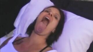 Girl With Huge Tongue Takes Facial