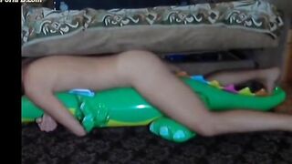 Big inflatable alligator humping cum