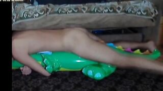 Big inflatable alligator humping cum