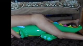 Big inflatable alligator humping cum