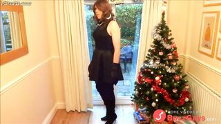 Alison in Thigh Boots - Wanking under the christmas tree