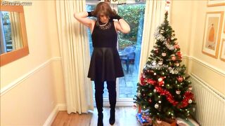 Alison in Thigh Boots - Wanking under the christmas tree