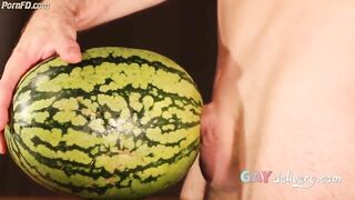 water melon cum - fucking a melon and cumming 2