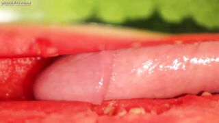 water melon cum - fucking a melon and cumming 2