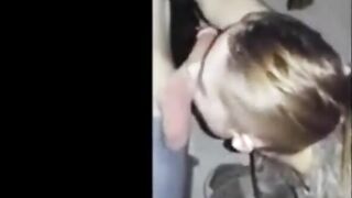 Blonde girl loves sucking a dick