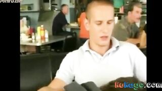 blowjob in a cafeteria