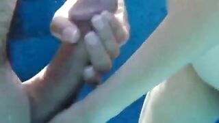 Girl pulling my cock underwater