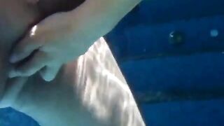 Girl pulling my cock underwater