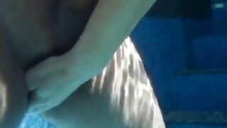 Girl pulling my cock underwater