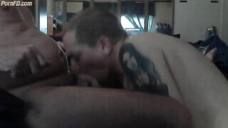 Sucking the cum from my Friends Cock 2