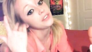 Blonde blow and deepthroat dildo in webcam 2 2