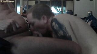 Sucking the cum from my Friends Cock 3