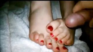 footjob cumshot compilation