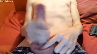 Young boy cum show on webcam