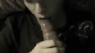 Twink shoves his cock into his friends mouth