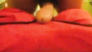 Towel humping thick cum orgasm