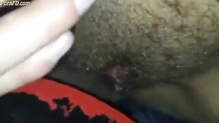 Hairy creampie through the gloryhole