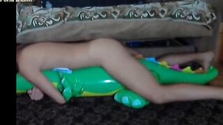 Big inflatable alligator humping cum 5